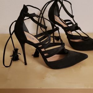 Schutz Black lace up heels